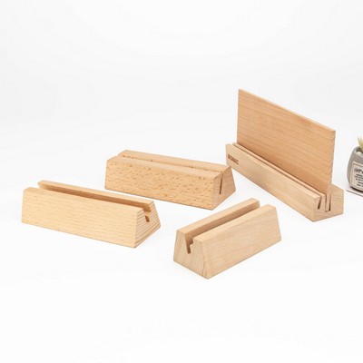 Wooden Based Desktop Postcard and Business Card Holder