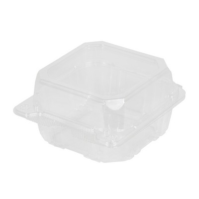 6 x 6 x 3 PET Plastic Clamshell Box - Clear