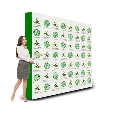 8 ft x 8 ft Step and Repeat Fabric Pop Up Straight Display Package