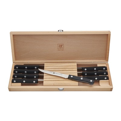 JA Henckels Twin Gourmet Classic 8-Piece Steak Knife Set With Wood Case