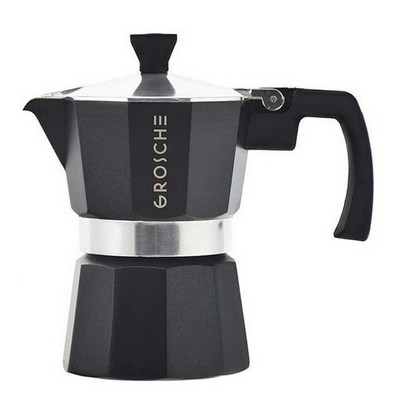 GROSCHE Milano Moka Stovetop Espresso Coffee Maker (3 Cup Black)