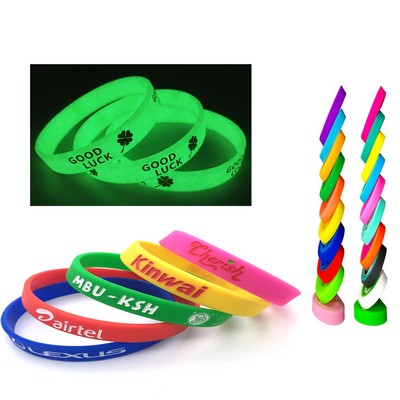 Printed Mixed Color Glow In The Dark Silicone Bracelet