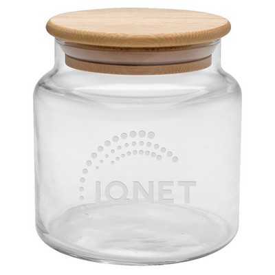 16 oz. Apothecary Jar with Bamboo Lid - Etched