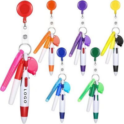 Retractable 4 in 1 Ballpoint Pens