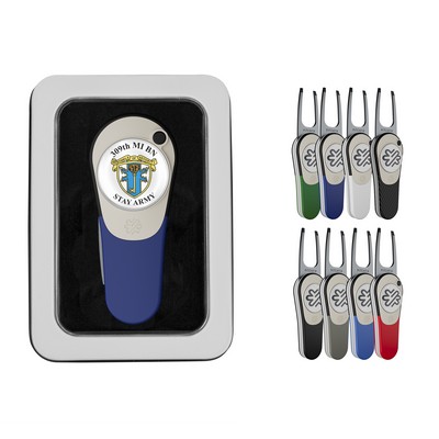 Pitchfix Icon Golf Divot Tool in Window Tin