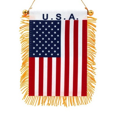 USA US Mini American Car Flag With Tassel