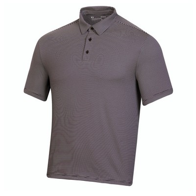 Under Armour T2 Green Bridge Stripe Golf Polo - Black