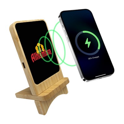 Glowing Light Up Logo 15W Wireless Charger Detachable Phone Stand