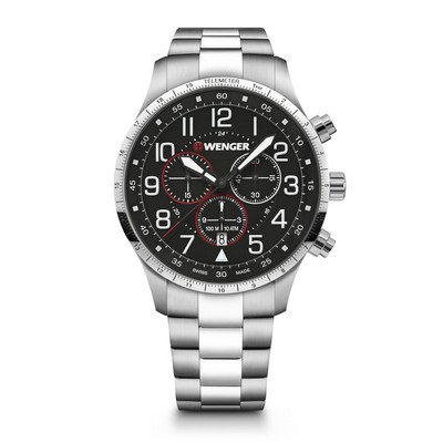 Victorinox Swiss Army Corporate Gifts Attitude Large Black Dial Chronograph Stainless Steel Watch