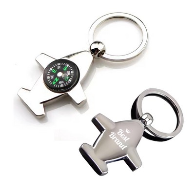 Mini-Plane Compass Keychain