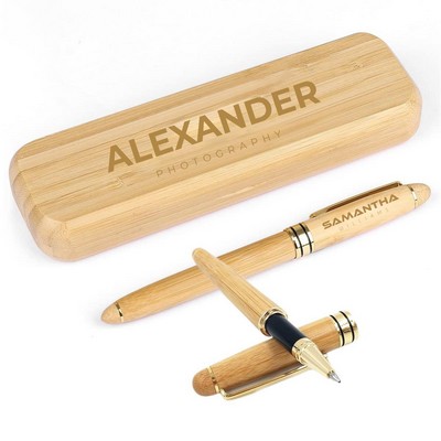 Bamboo Ballpoint Pen Set