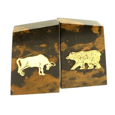 Marble Bookends - Stock Market