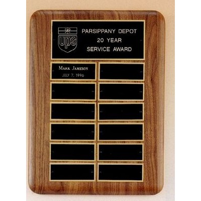 Perpetual Series Walnut Plaque w/ 12 Individual Plates (11"x15")