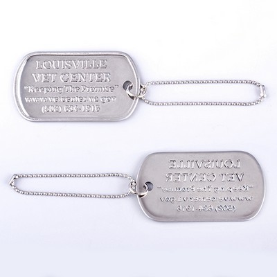 Authentic Style Custom Stamped Dog Tag with 29" beaded chain