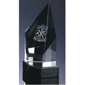 6" Optical Crystal Pentagon Award w/Pointed Top