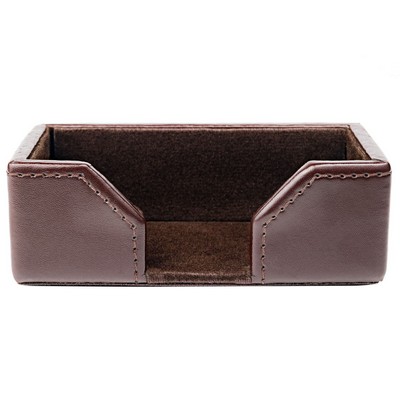 Bonded Leather Chocolate Brown Business Card Holder