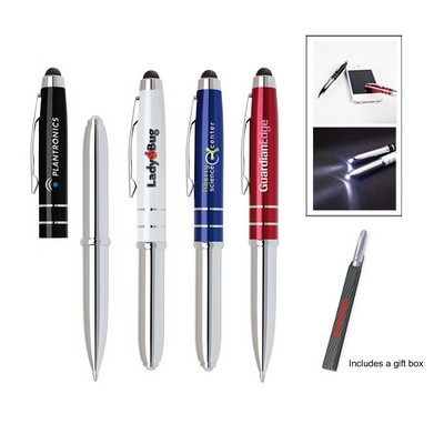 Ipad/Iphone stylus with LED and ballpoint pen