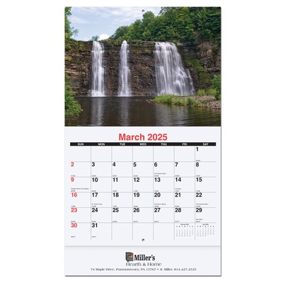 Waterways Monthly Wall Calendar w/Stapled (10 5/8"x18¼")