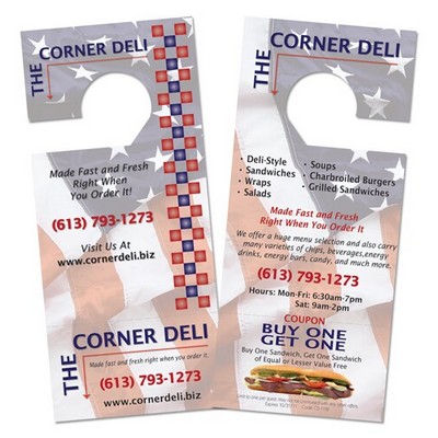 Door Hanger w/Tear Off Business Card (3-5/8"x8¼")