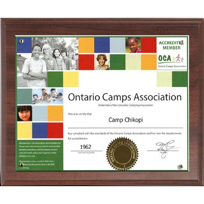 Classic Cherry Award Plaque-Certificate Presenter Kit-5x7" Doc.