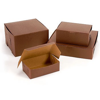 Lock Corner Cocoa Kraft Cake Bakery Box (8"x5 1/2"x3")