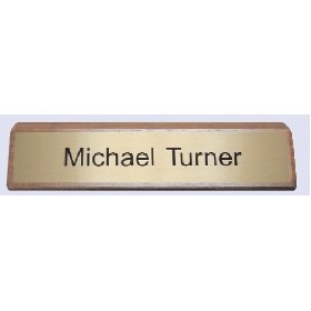 Engraved #10 Wall or Desk Sign w/Walnut Base (1 Line / 3"x8")