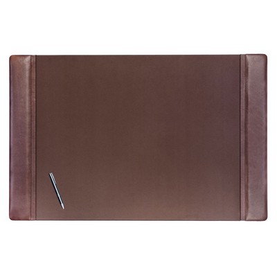 Classic Leather Chocolate Brown Brown Side-Rail Desk Pad (38"x24")