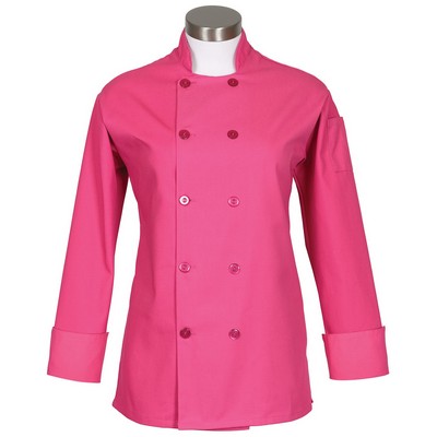 Fame® Women's Raspberry Long Sleeve w/Side Vents Chef Coat