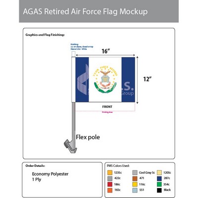 Air Force Retired Car Flags 12x16 inch Economy