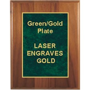 Cherry Plaque 9" x 12" - Green/Gold 7" x 10" Marbelized Plate