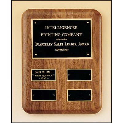 Solid Walnut Quarterly Award Plaque (8" x 10.5")