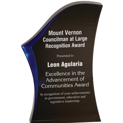 Luminary Surge Acrylic Award Black/Blue - 7" High