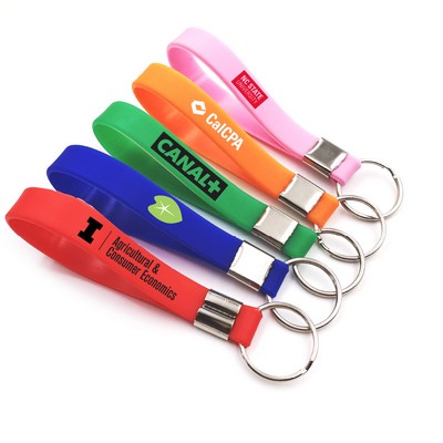 Silicone Wristband Keychain 10.5" silk screen