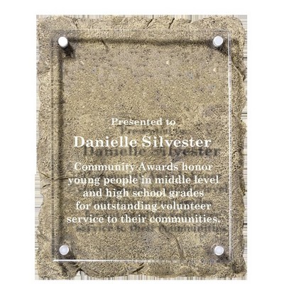 Resin Stone Plaque with Floating Acrylic, 8 x 10"