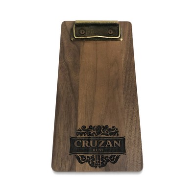 Solid Walnut Check Presenter with Nickel or Antique Brass Clip (4"x8"x1/4")