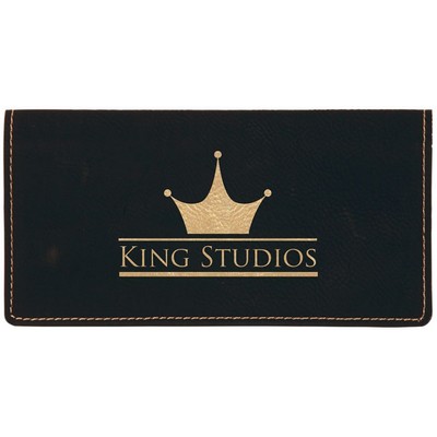 Leatherette Checkbook Cover - Black