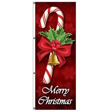 Free Flying Holiday Flag (Candy Cane/Merry Christmas)