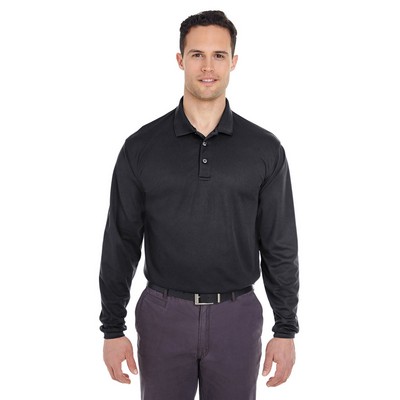 ULTRACLUB Adult Cool & Dry Long-Sleeve Mesh Piqué Polo