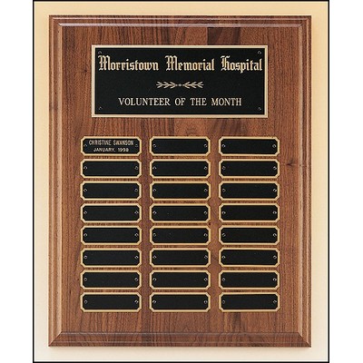 Solid Walnut Perpetual Plaque, 9 x 12", 12 plates