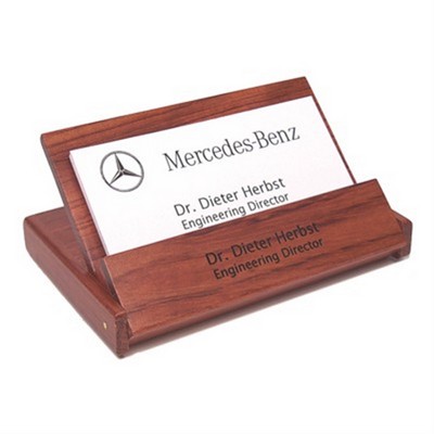 Rosewood Folding Business Card Holder