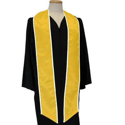 Gold Graduation Sash with White Binded Edge