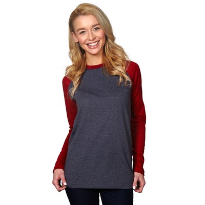 Ladies Cotton Two Tone Raglan Long Sleeve T-Shirt (Union Made)