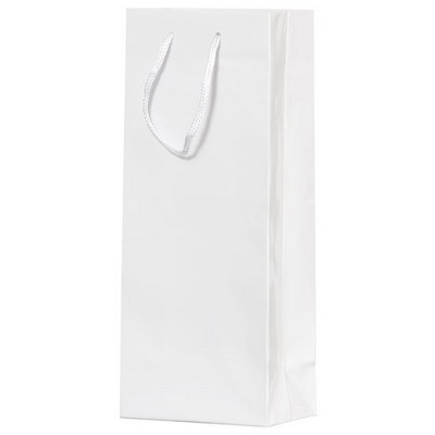 Gloss Laminated White Vino Eurotote (5¼"x3½"x13")