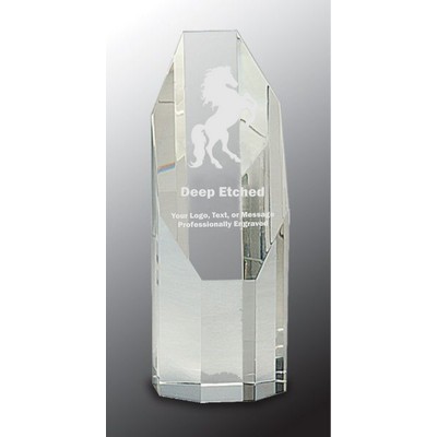 6" Clear Octagon Slant-Top Crystal Tower Award