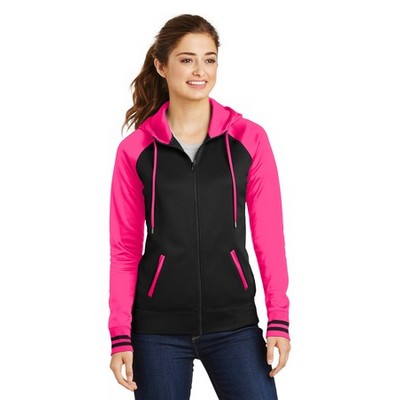 Ladies' Sport-Tek® Sport-Wick® Varsity Fleece Full-Zip Hooded Jacket