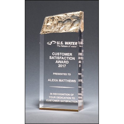 Freestanding Iceberg Acrylic Award w/Gold Accent (3.5"x 8")