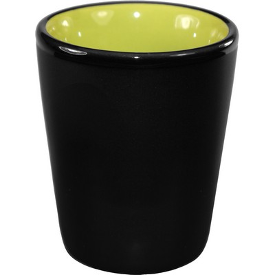 1.5 Oz. Hilo Shot Glass - Black Matte Out/Glossy Rye Green In