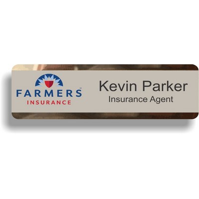 Beige Printed Aluminum w/ Bright mirror finish back (1"x 3")