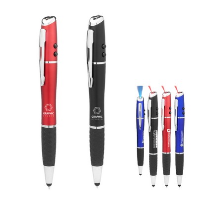 Aero Stylus Pen w/LED Light & Laser Pointer