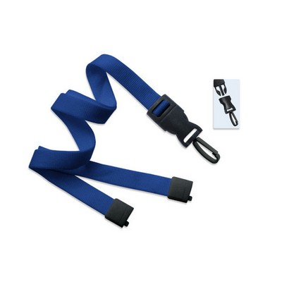 5/8" Blank Detachable Lanyard w/D-tach Plastic Swivel Hook (Royal Blue)